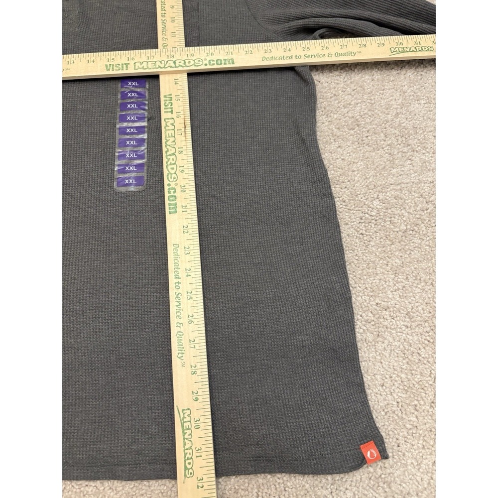 New The American Outdoorsman Heather Gray Longsleeve Henley Thermal Shirt XXL - Picture 4 of 5